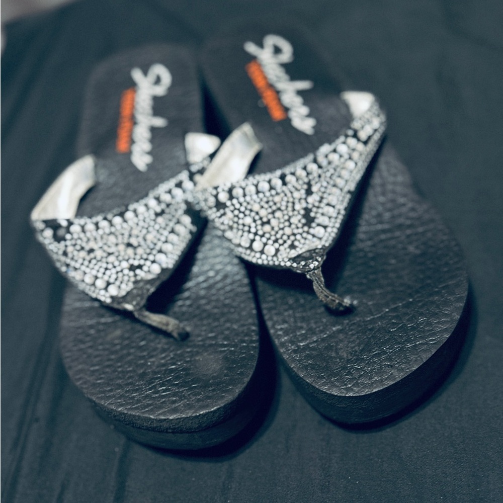 Stylish Black and Silver Women's Sandals
